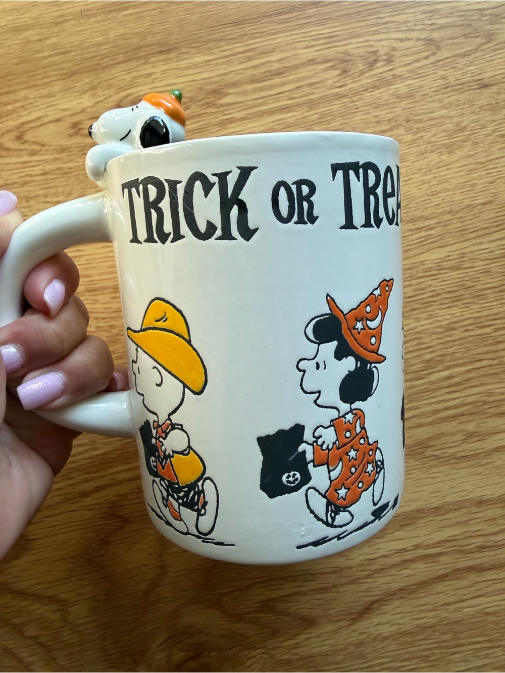Peanuts Halloween 'Trick or Treat' Mug with Orange and Black Accents